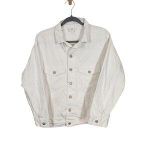H&M Women's Denim Jacket in White - Size XS‎